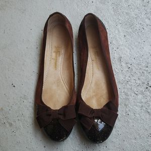 Salvatore Ferragamo Patent Captoe Flats